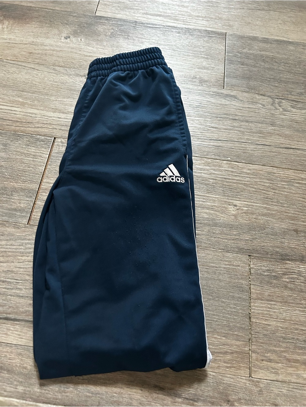 adidas Navy Blue Track Pants with White Logo